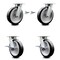Service Caster 8 Inch Kingpinless Rubber on Aluminum Wheel Caster Swivel Locks 2 Brakes, 2PK SCC-KP30S820-RAR-BSL-2-SLB-2 - alternate 1